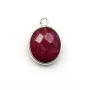 Faceted oval color ruby gemstone set in sterling silver 10x12mm x 1pc