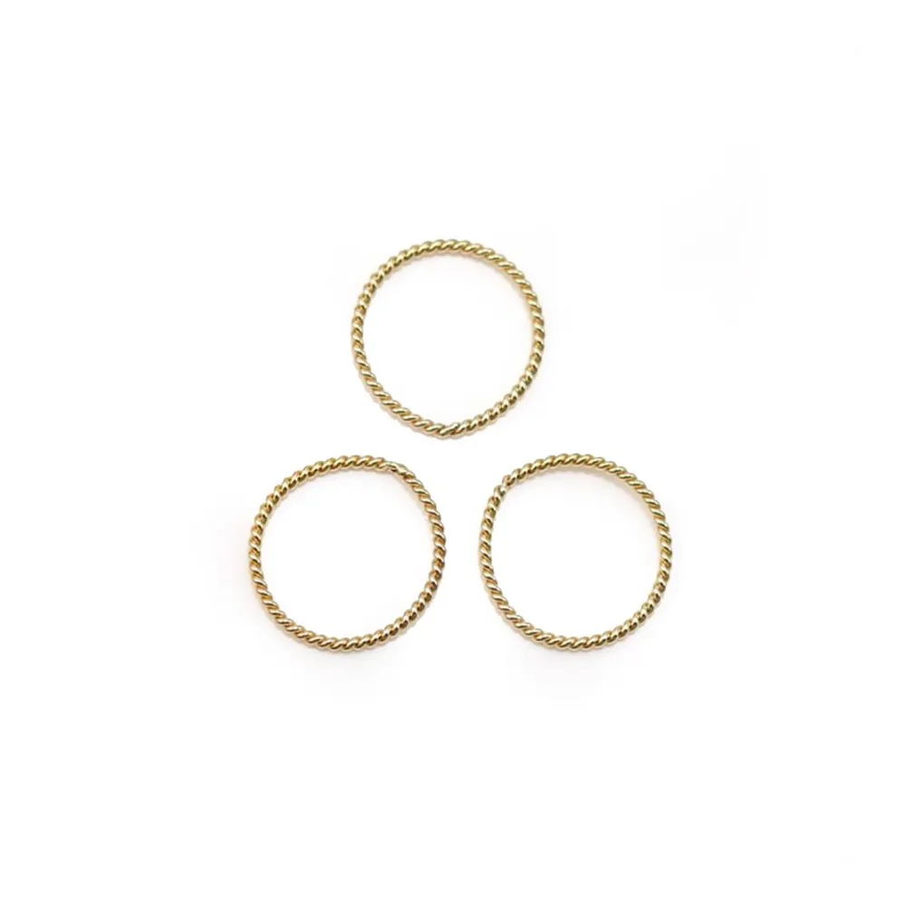 Anneaux torsade en gold filled 14 carats 10x0.76mm x 5pcs