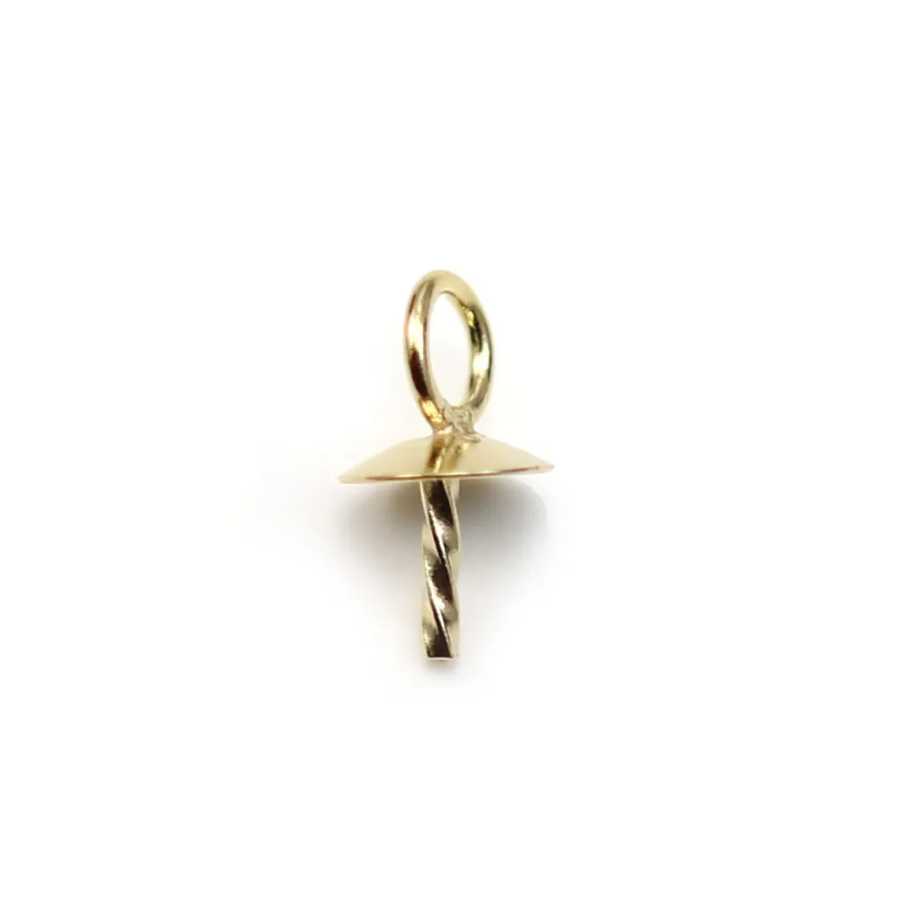 Bélière pour perle semi-percée gold filled 14carat 4mm x 2pcs