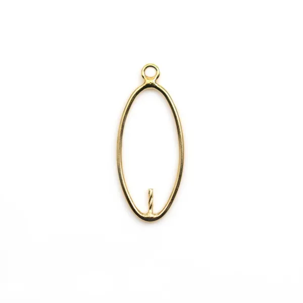 Pendentif ovale 20x10mm en gold filled 14 carats pour perle semi-percée x 1pc