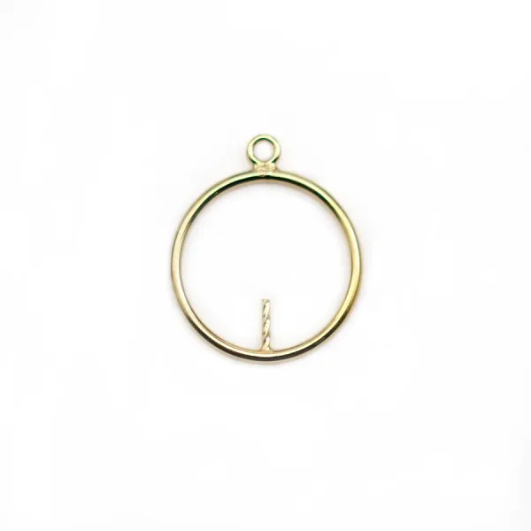 Round charm in size of 15x0.7mm, 14K gold filled x 1pc