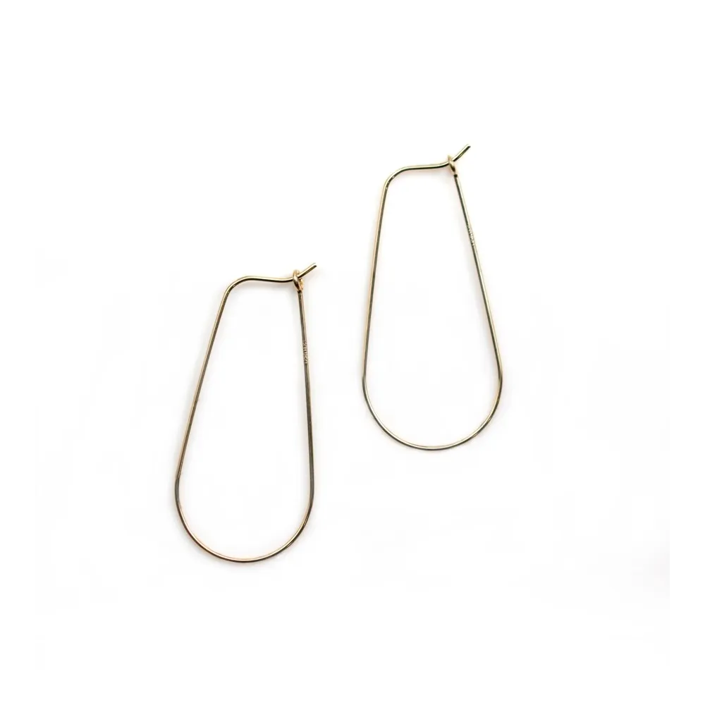 Boucle d'oreille 17x40mm en gold filled 14 carats x 2pcs