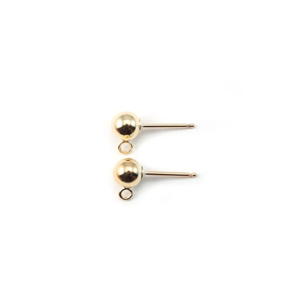 CLOU D'OREILLES BOULE 5MM GOLD FILLED 14 CARAT 2.0G10PCS