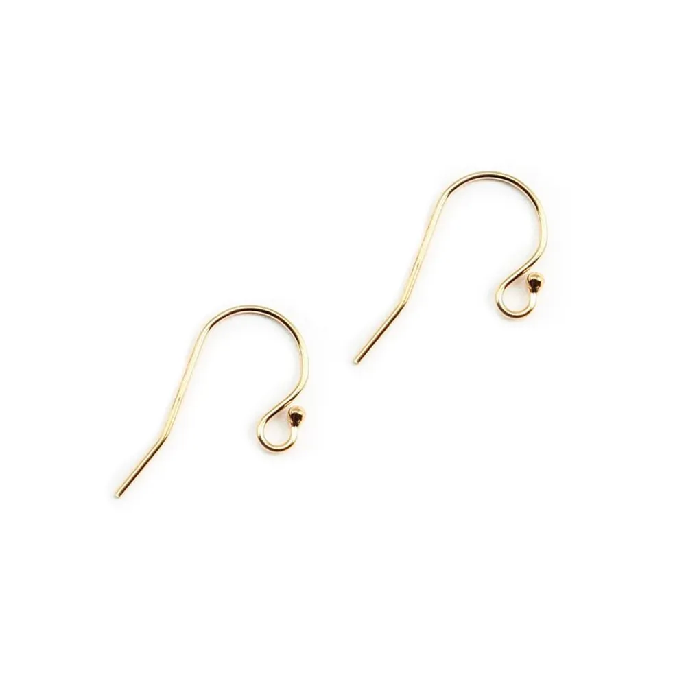 Crochets d'oreilles avec boule en Gold Filled 11.5x20mm x 2pcs