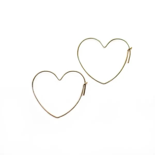 14k gold filled 27x30mm Heart Shape Beading Hoop x 2pcs