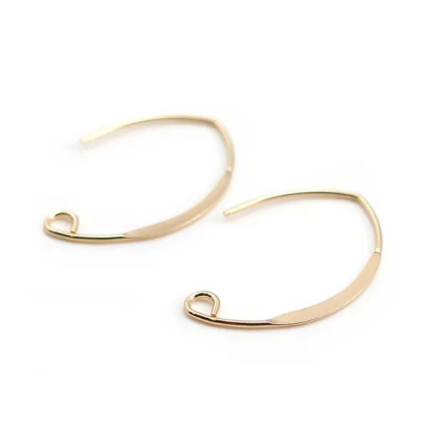 Crochets d'oreilles 25mm en gold filled 14 carats x 2pcs