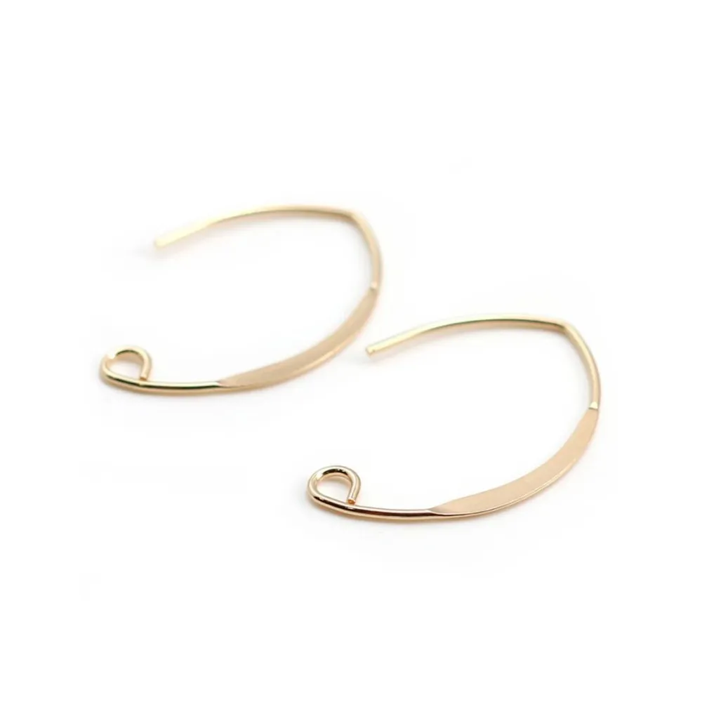 Crochets d'oreilles 25mm en gold filled 14 carats x 2pcs