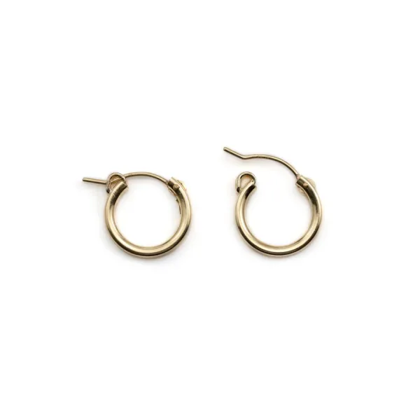 14k gold filled hoop earrings to decorate 15x0.7mm x 2pcs