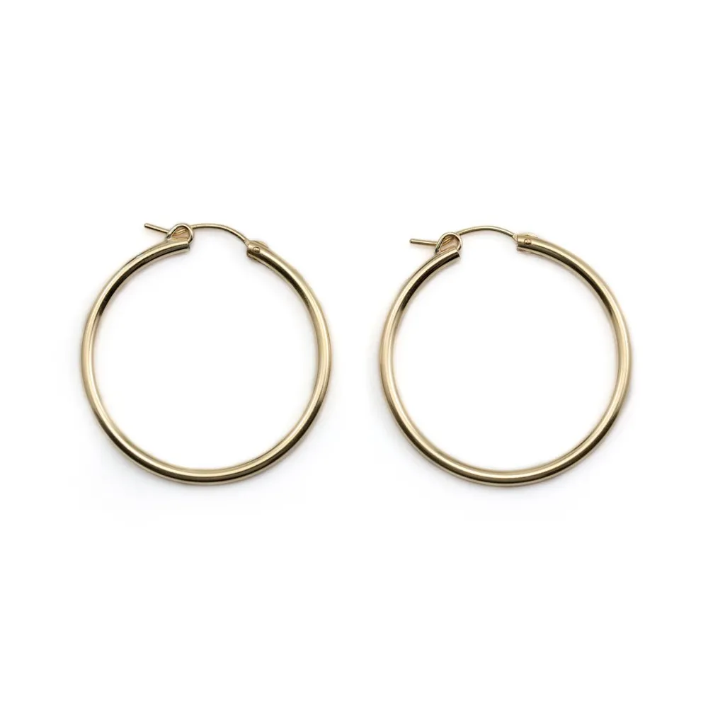 Créoles en gold filled 14 carats 35x2.3mm x 2pcs