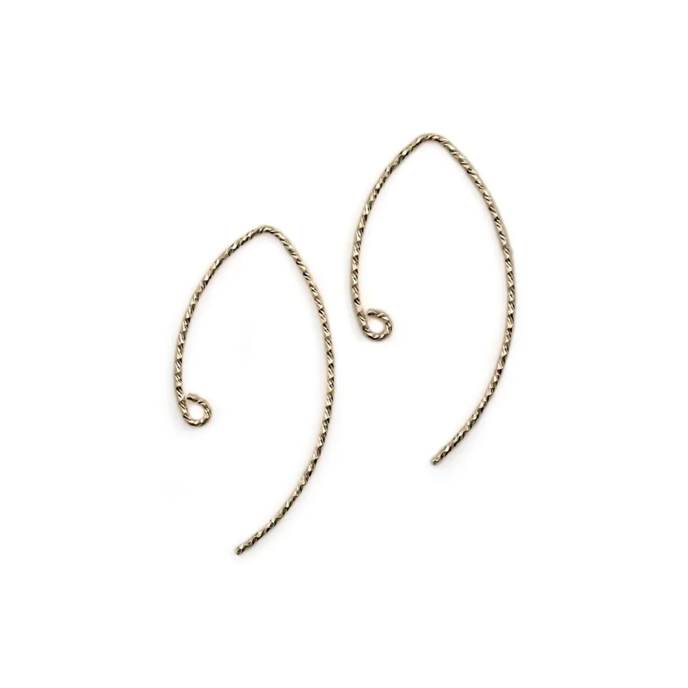 Crochets d'oreilles spaekle en gold filled 14 carats 34x0.76mm x 2pcs