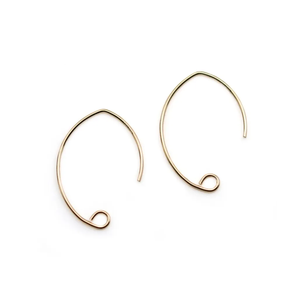 Crochets d'oreilles en gold filled 14 carats 25mm x 2pcs