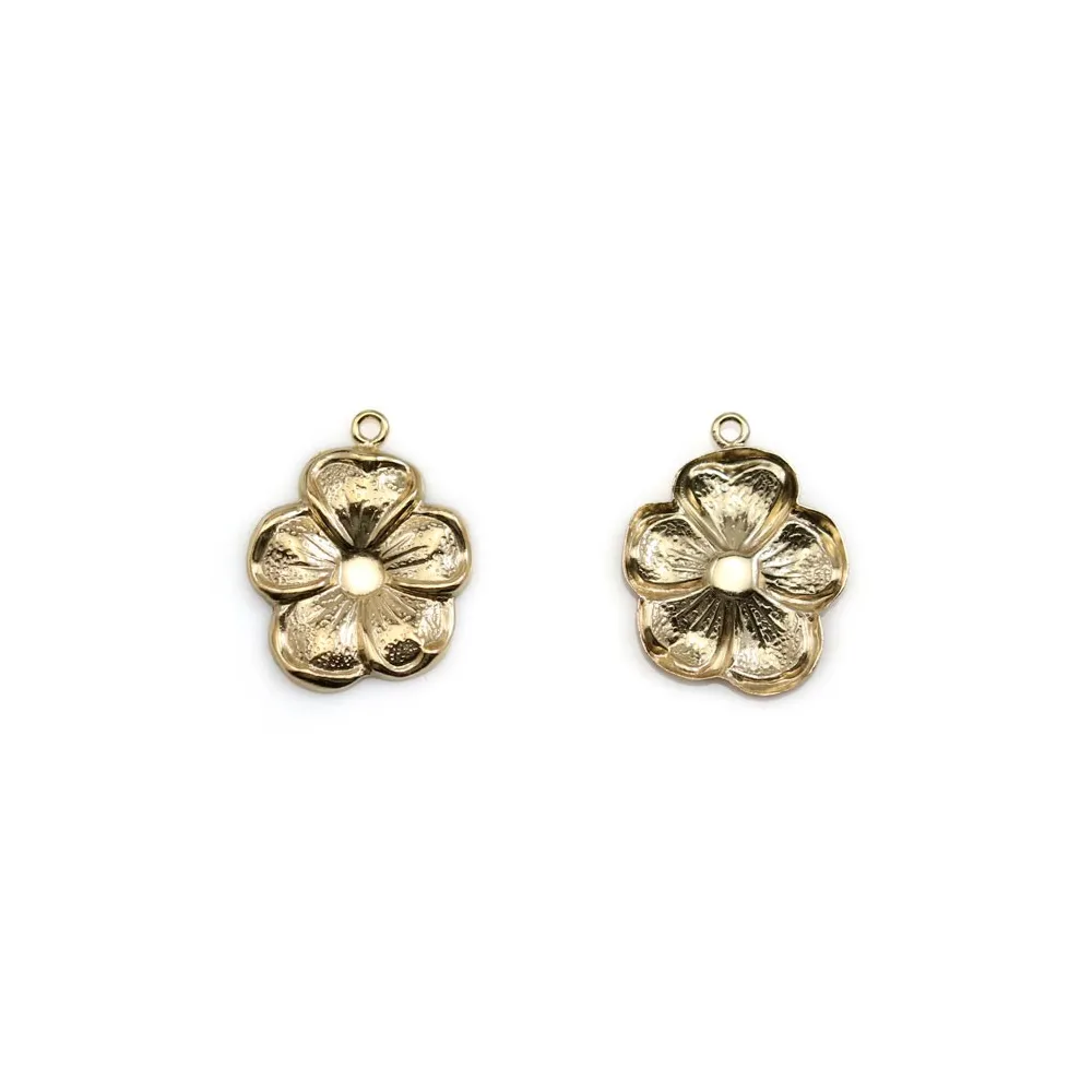 Breloque fleur en gold filled 14 carats 12x11mm x 1pc