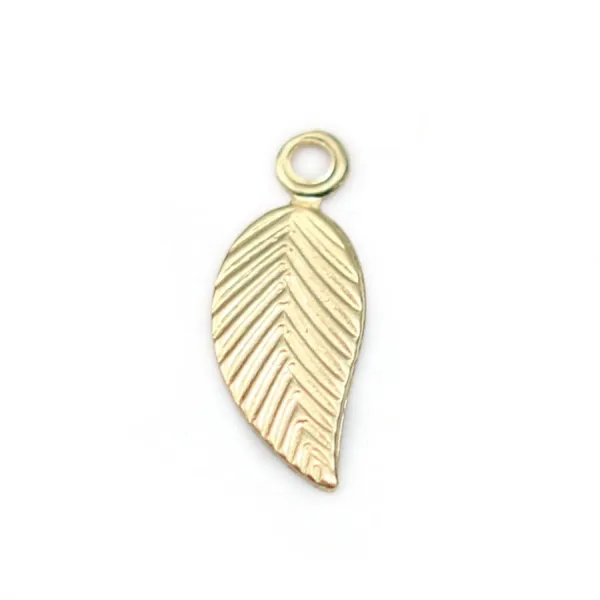 Breloque feuille gold filled 14carat 5x12mm x 2pcs