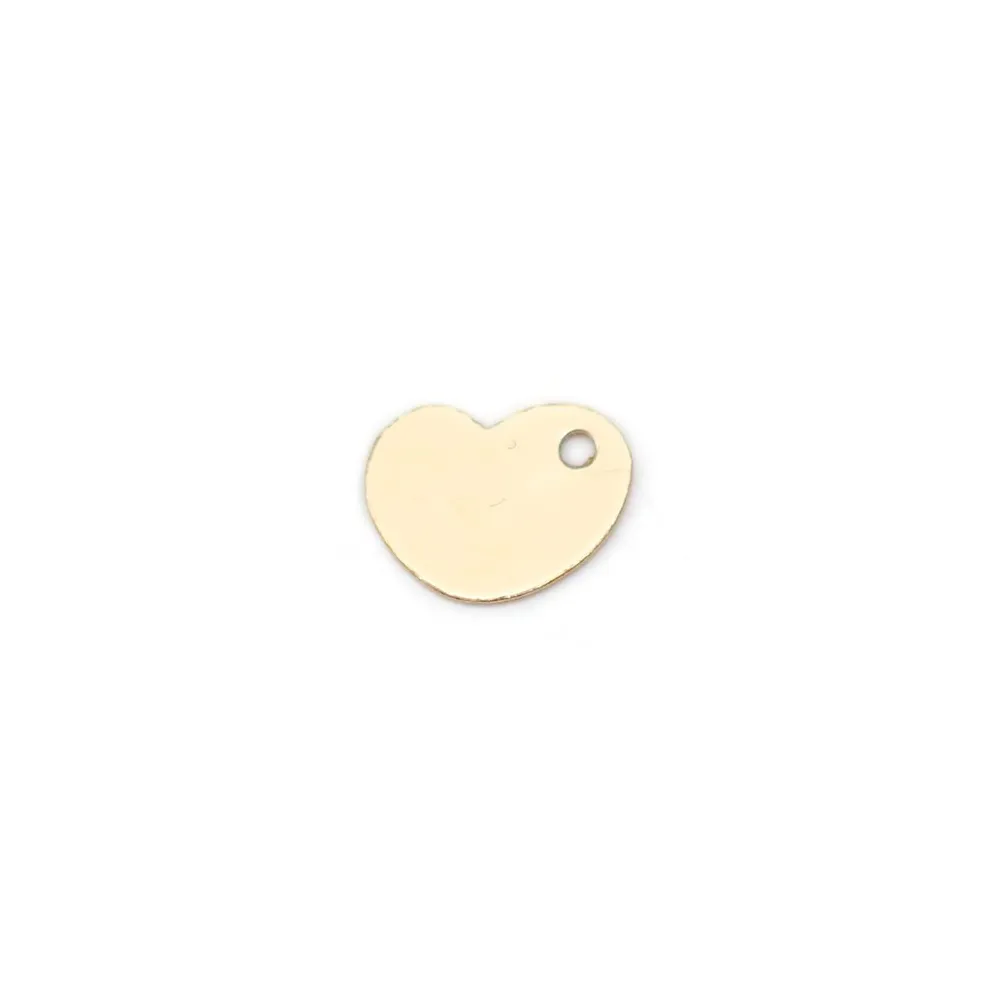 Breloque en gold-filled médaille coeur à graver 7x8mm x 1pc