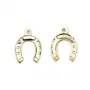Breloque en gold filled 14 carats, en forme de fer à cheval, 9x12mm x 2pcs