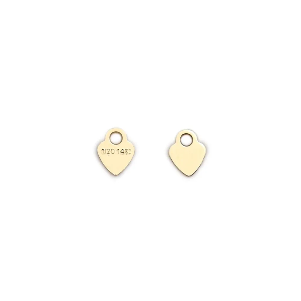 Charm gold-filled medal to heart to be engraved 7x8mm x 1pc