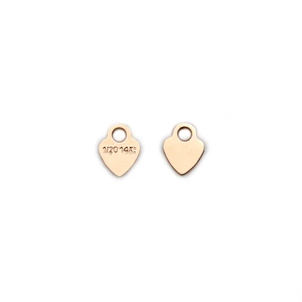 Breloque en gold-filled rosé médaille coeur à graver 3.5x4.5mm x 4pcs