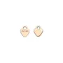 Breloque en gold-filled rosé médaille coeur à graver 3.5x4.5mm x 4pcs