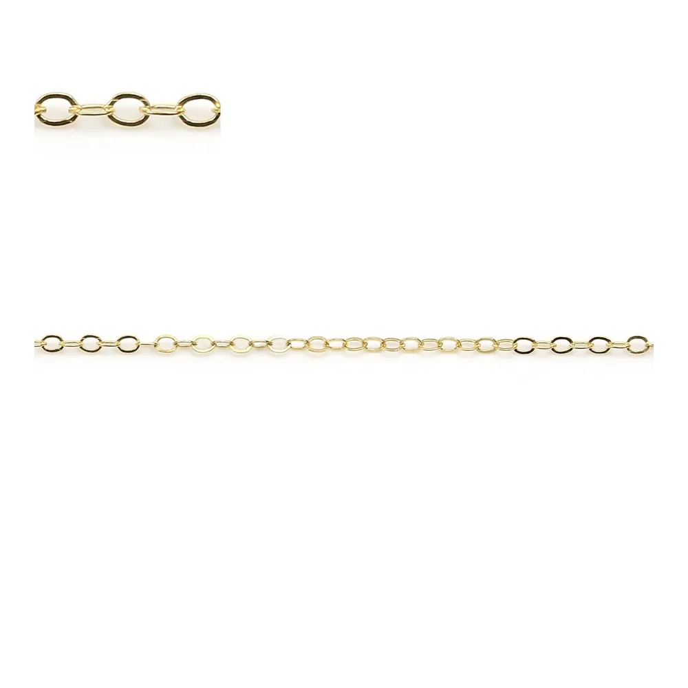 Chaîne 14KGF Hammered Cable 1.3x1.8mm x 50cm