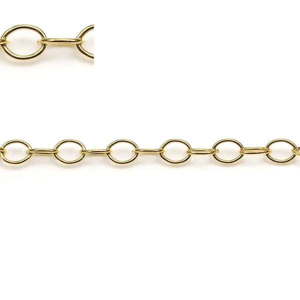 Oval Chaine 14KGF  4x5mm x  50cm