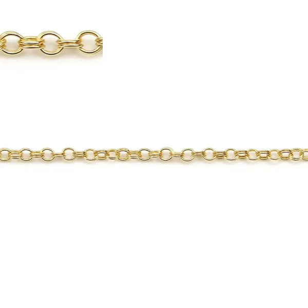 Chaine 14KGF anneaux double croise 1.7mm x 50cm