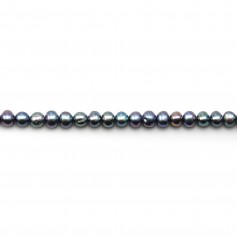 Dark blue Freshwater Pearl ovale 8-9x11-12mm x 5pcs