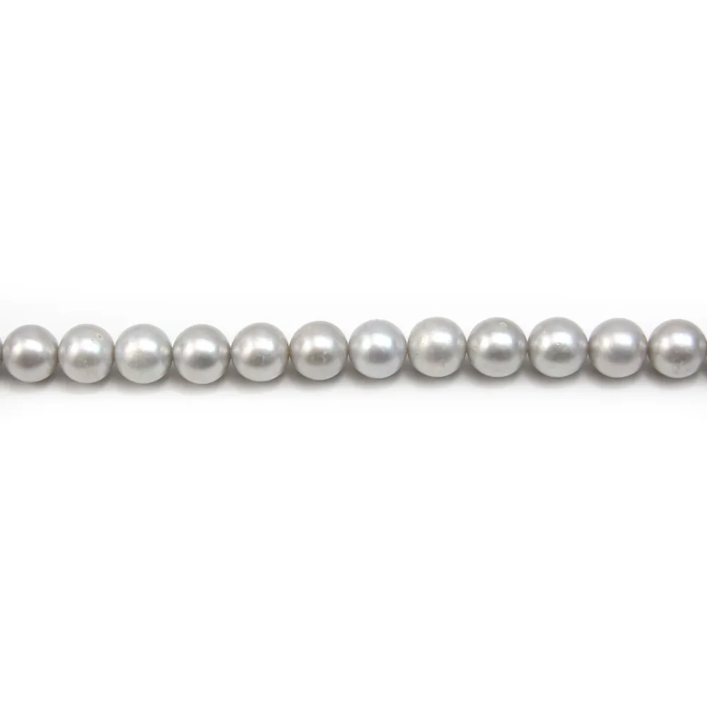 Perles d'eau douce rondes grises 10mm x 1pc
