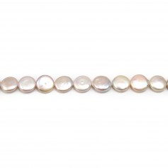 Salmon color flat & round freshwater pearls 14mm x 1pc