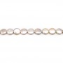 Salmon color flat & round freshwater pearls 14mm x 1pc