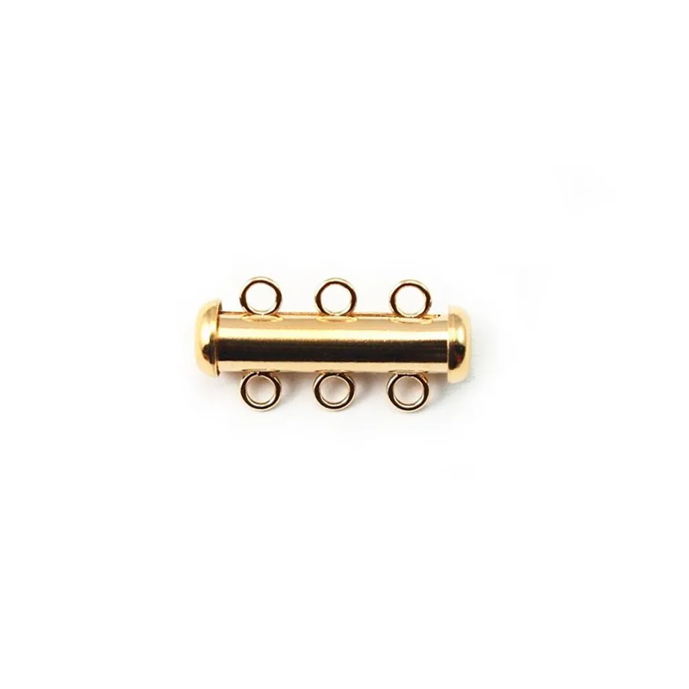 Fermoir 3rangs coulissant 2pcs 4.3x20mm gold filled 14 carats x 1pc