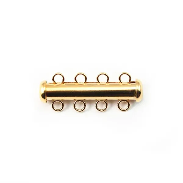 Femoir tube 4 rang coulissant 4.3X26mm Gold Filled 14 carats x 1pc