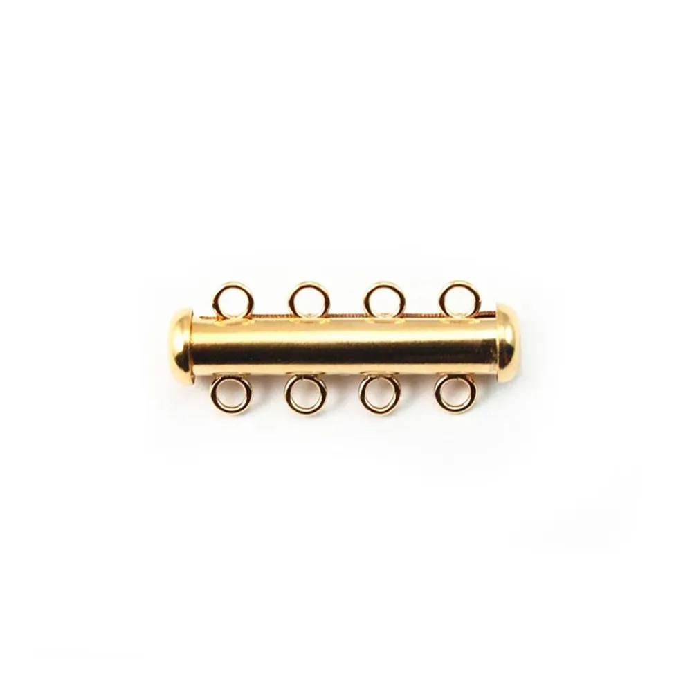 14K Gold filled tube clasp 4 row 4.3X26MM x 1pc