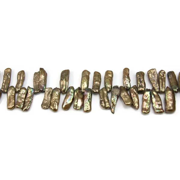 Freshwater cultured pearls, brown, keshi, 20mm x 5pcs