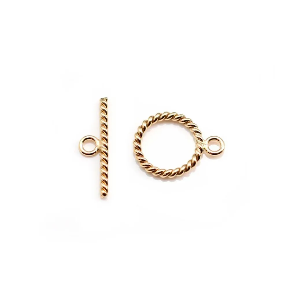 14K Gold filled Guilloche Toggle clasp round-shaped 9mm x 1pc