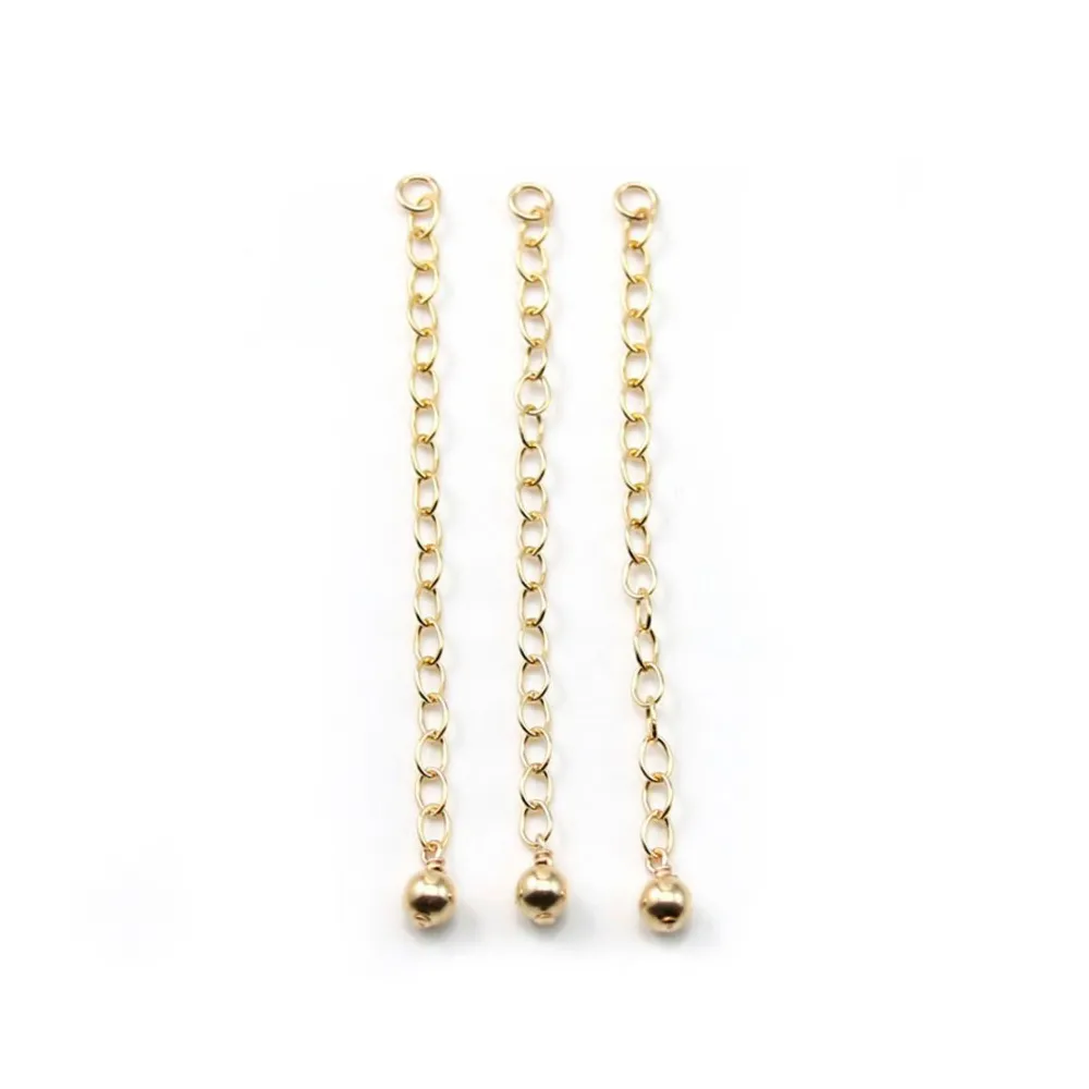 Chaine allongée&boule gold filled 14 carats  4mm x1pc
