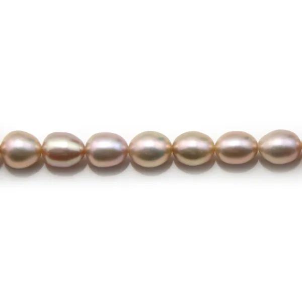 Pinkish oval freshwater pearls 5-7mm x 4pcs