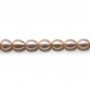 Pinkish oval freshwater pearls 5-7mm x 4pcs