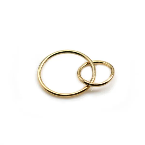 Anneaux toi et moi en gold filled 14 carats 10mm x 1pc