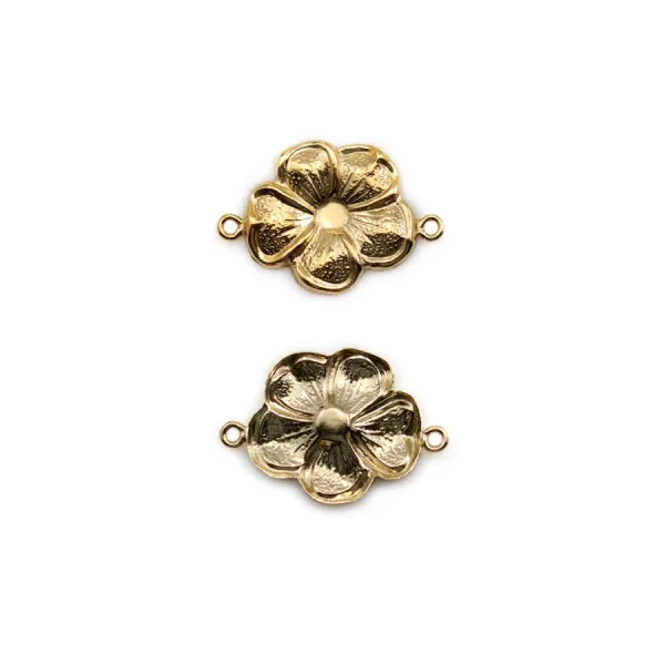Intercalaire fleur en gold filled 14 carats 11x16mm x 1pc