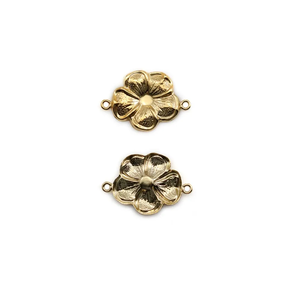 Intercalaire fleur en gold filled 14 carats 11x16mm x 1pc