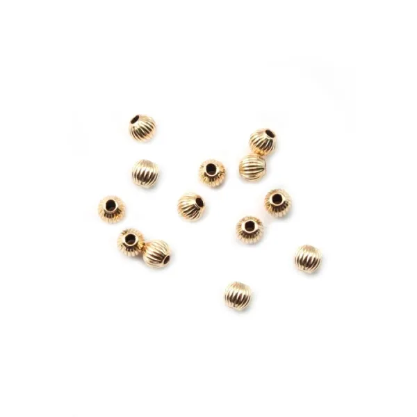 BOULE STRIEES 2X1MM GOLD FILLED 14 CARAT 1.09G 20PCS