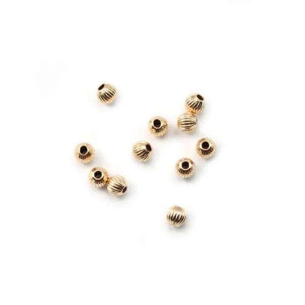 BOULE STRIEES 3X1.4MM GOLD FILLED 14 CARAT 1.84G 40PCS