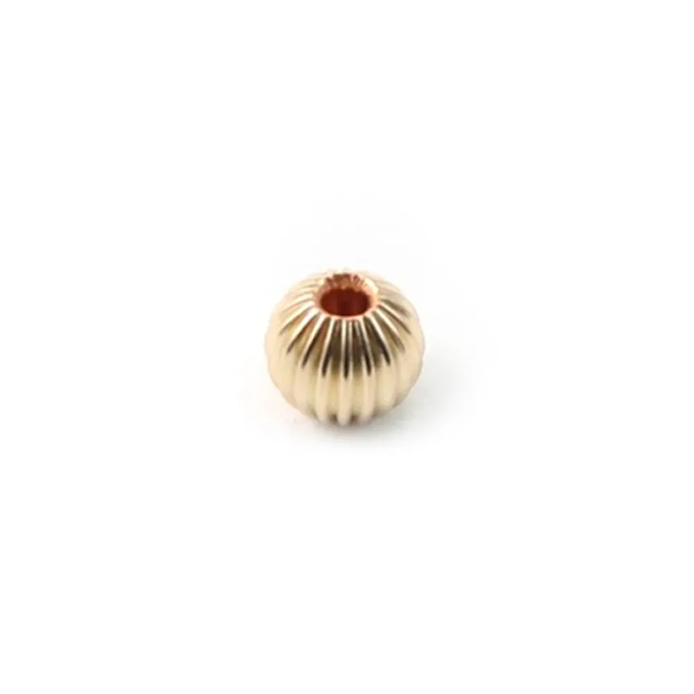 BOULE STRIEES 8X1.6MM GOLD FILLED 14 CARAT 2.14G4PCS