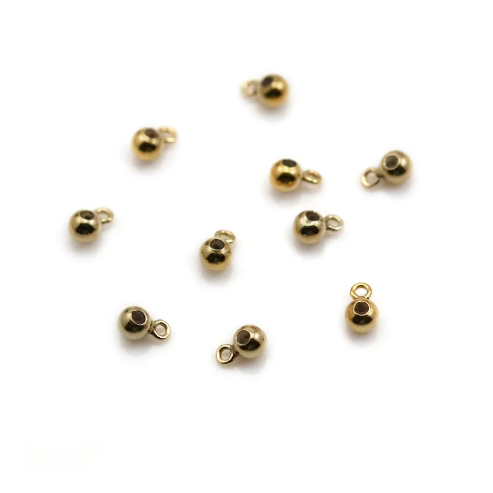Stopper in gold filled 14k, in the shape of pearls, 3-4mm x 2pcs