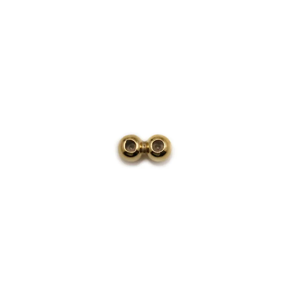 Stopper en gold filled 14k, avec 2 perles, 3mm x 1pc