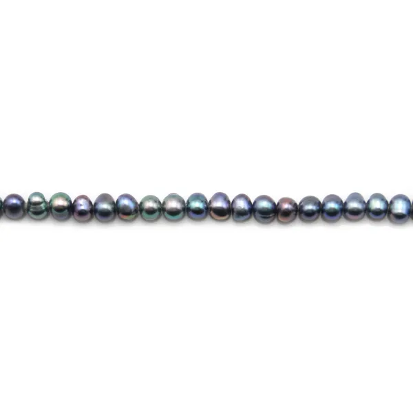 Dark purplish blue round freshwater pearls  4-5mm x 10pcs