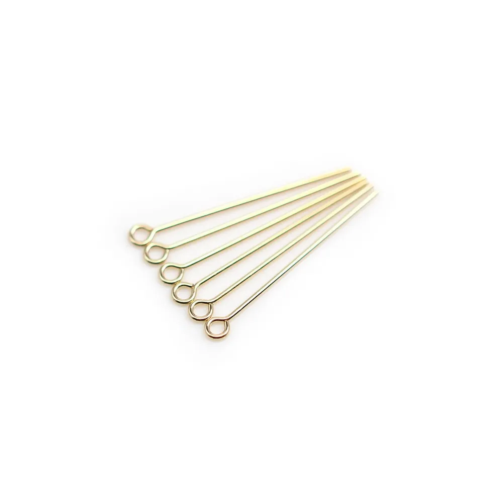 Clou tête anneau 0.64 x 25.4mm Gold Filled 14 carats x 8 pcs