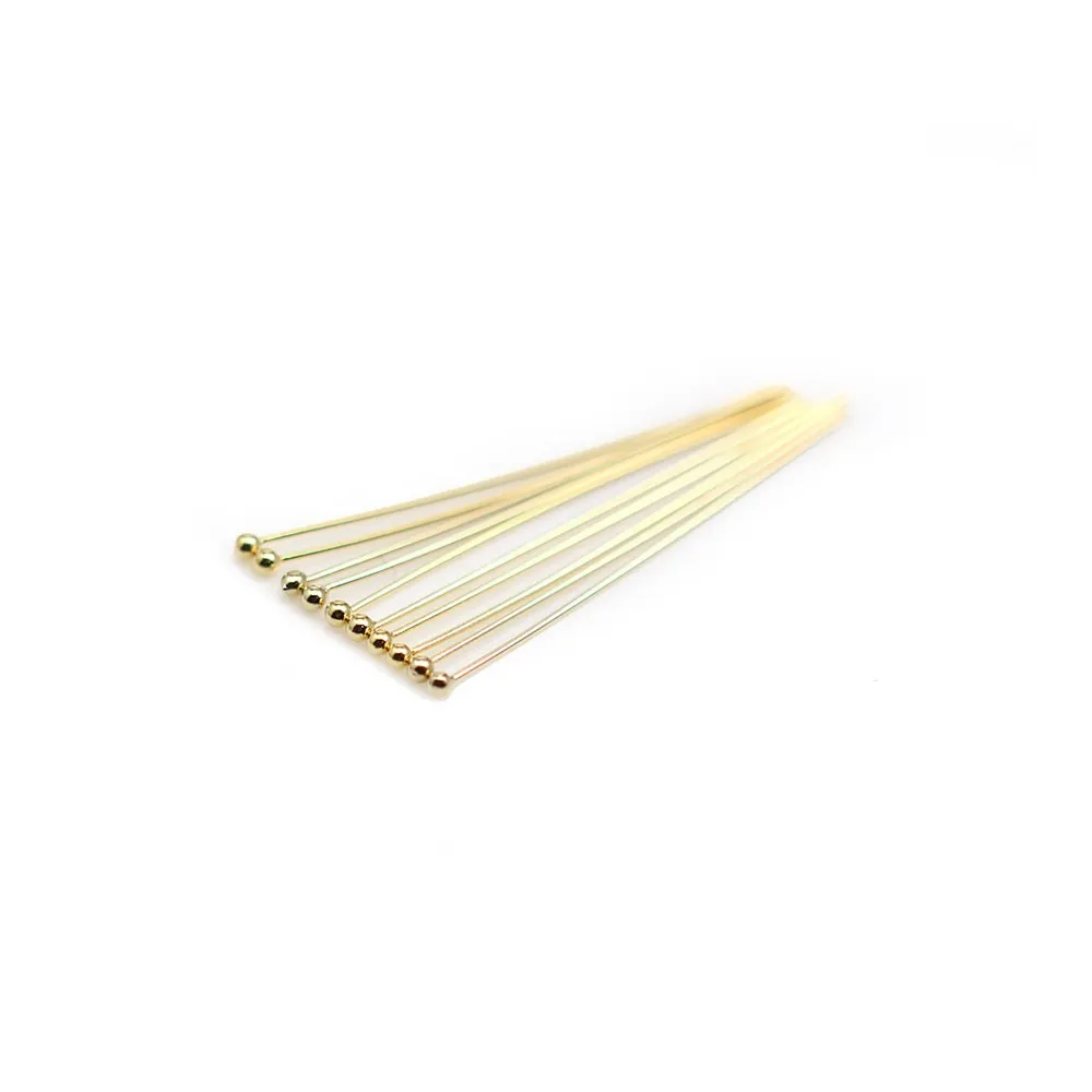 Clou tete en boule 25X0.5mm Gold Filled 14 carats x 5pcs