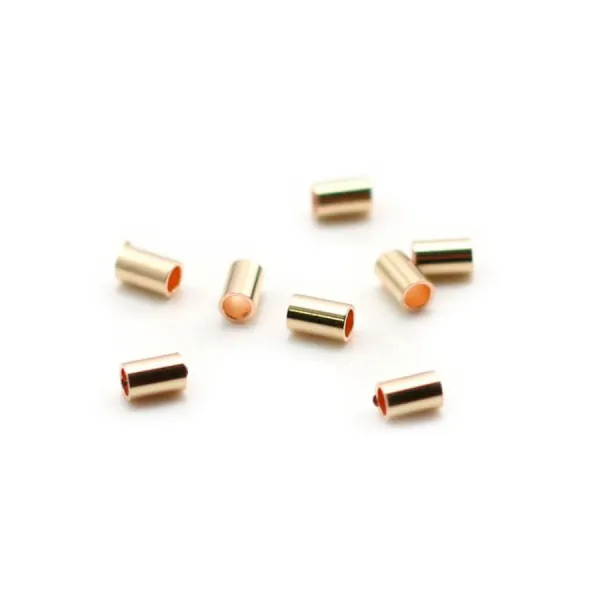 Tubo banhado a ouro 14 quilates 3x2mm x 10pcs