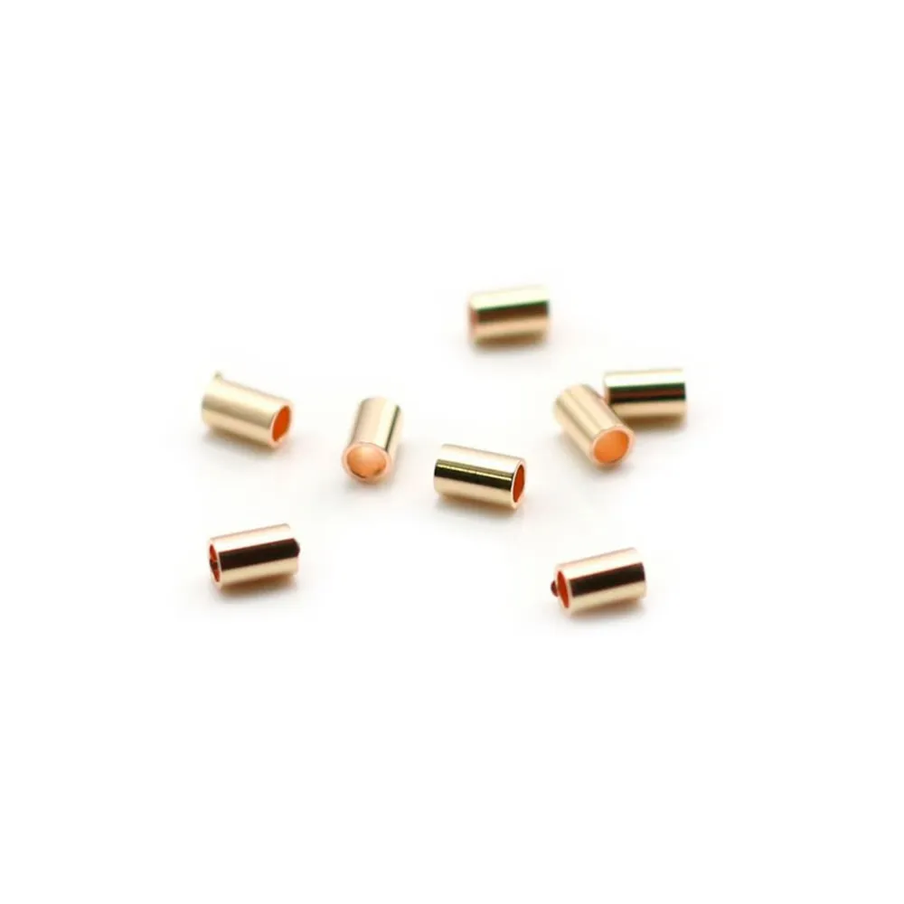 Tubo placcato oro 14 carati 3x2mm x 10 pezzi